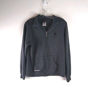 Harley Davidson - Long Sleeve Grey Jacket - Size Medium